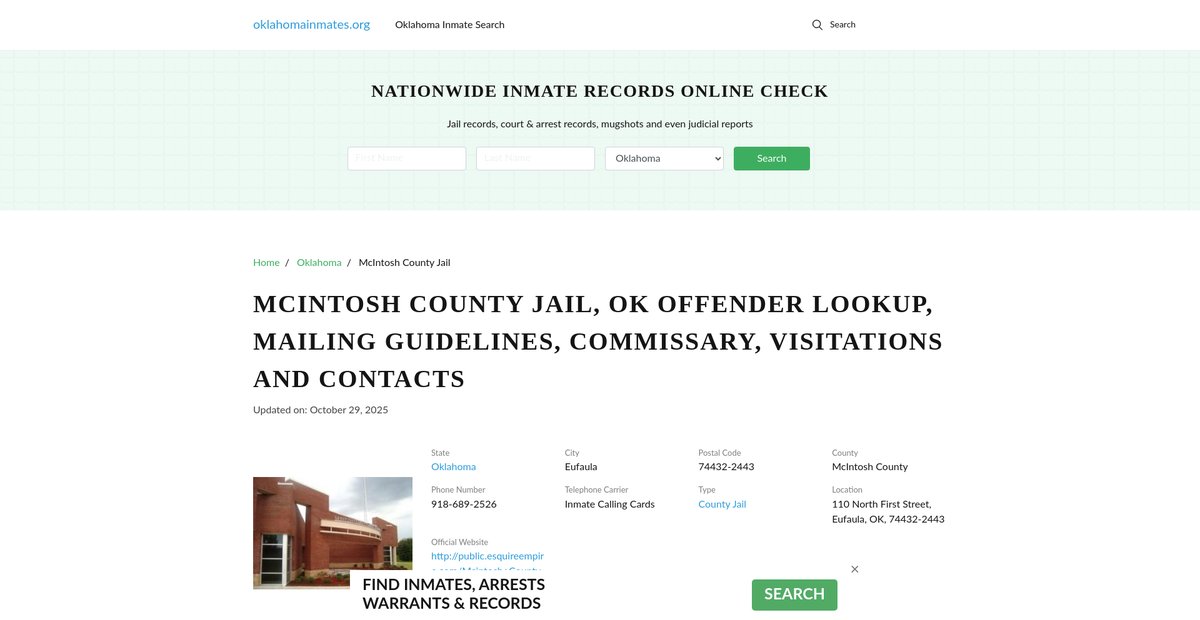 Preview of oklahomainmates.org