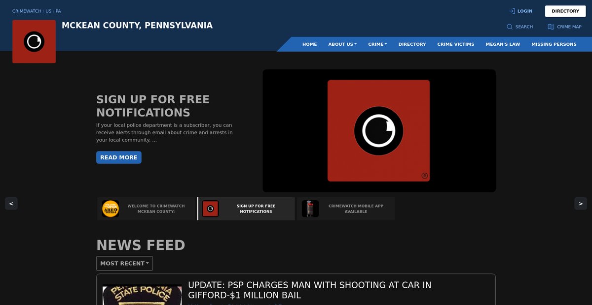 Preview of mckean.crimewatchpa.com