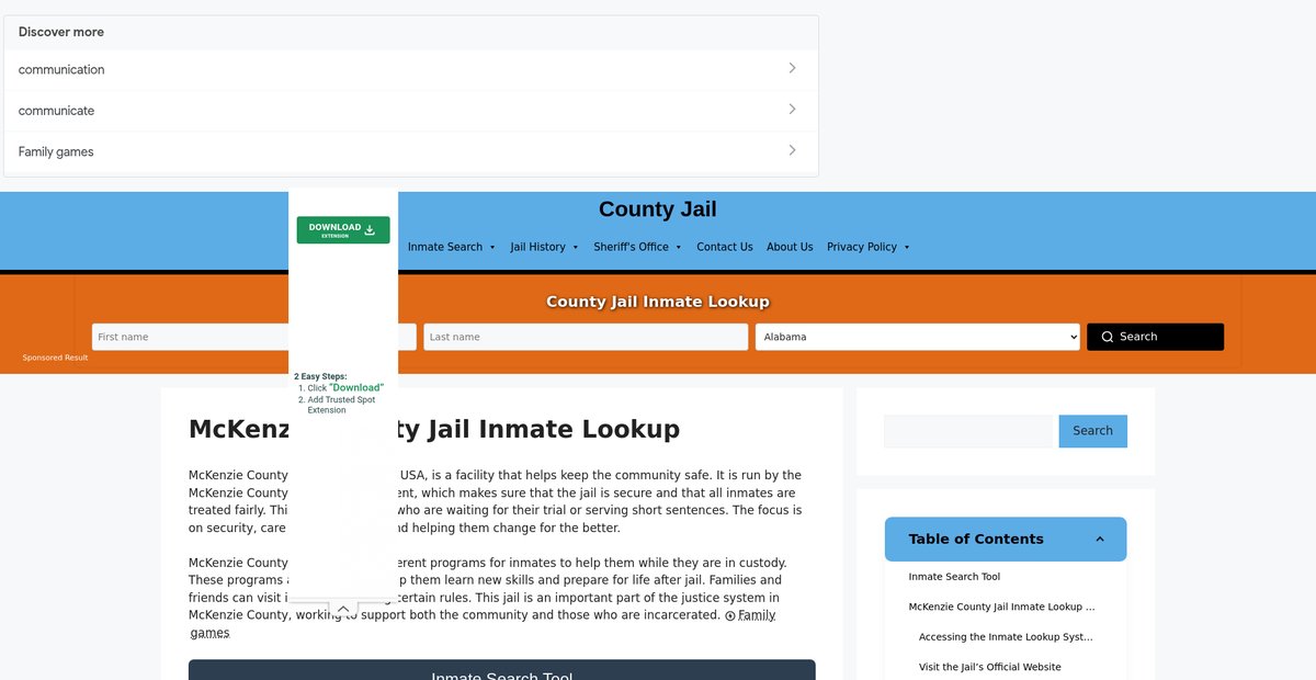 Preview of mckenzie.countyjail.org
