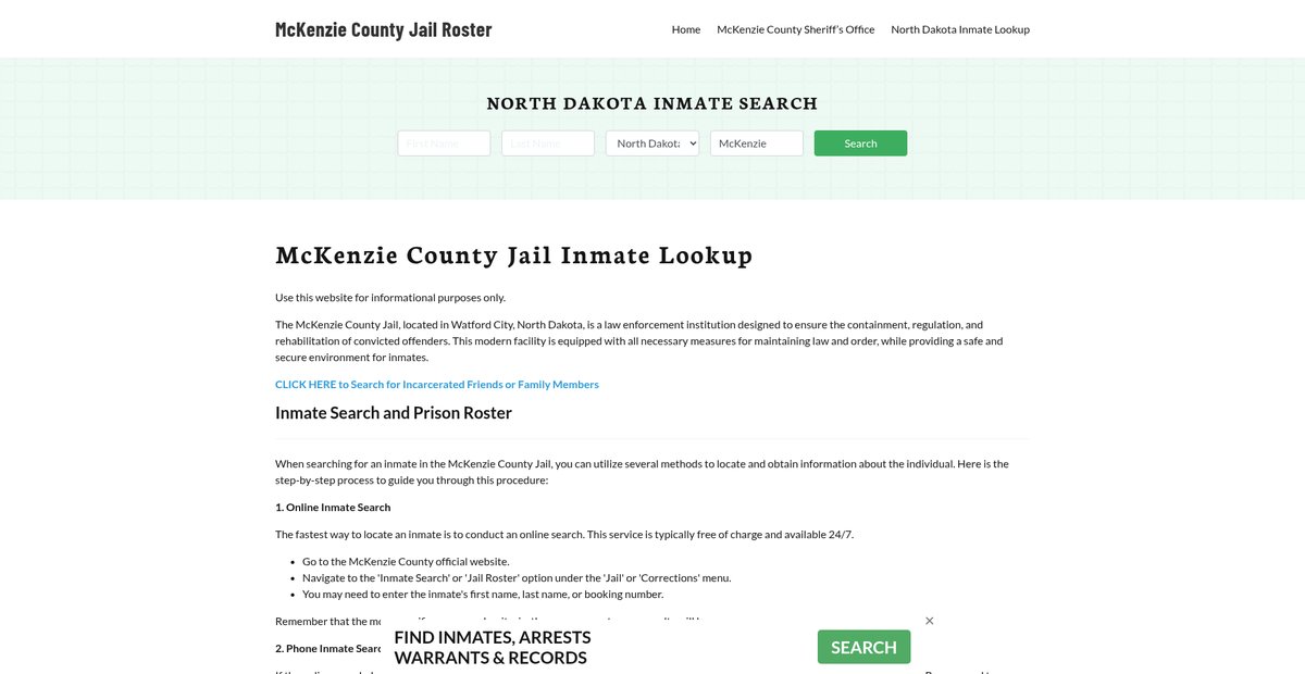 Preview of mckenziecountyjail.org