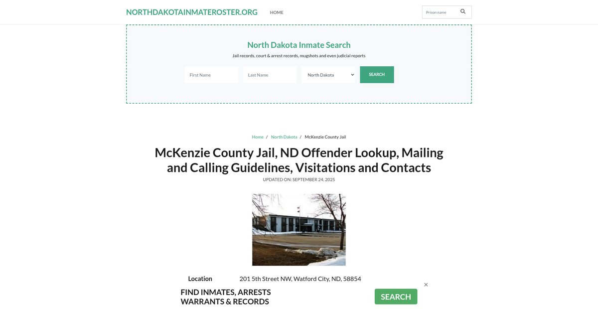 Preview of northdakotainmateroster.org
