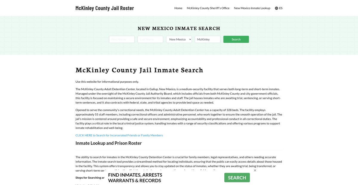 Preview of mckinleycountyjail.org
