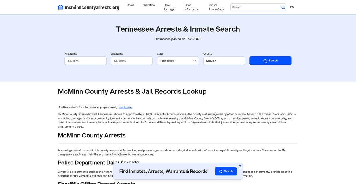 Preview of mcminncountyarrests.org