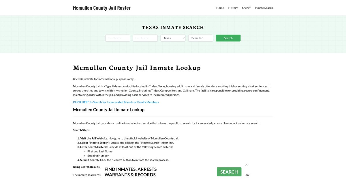 Preview of mcmullencountyjail.org
