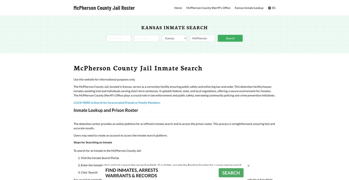 Preview of mcphersoncountyjail.org