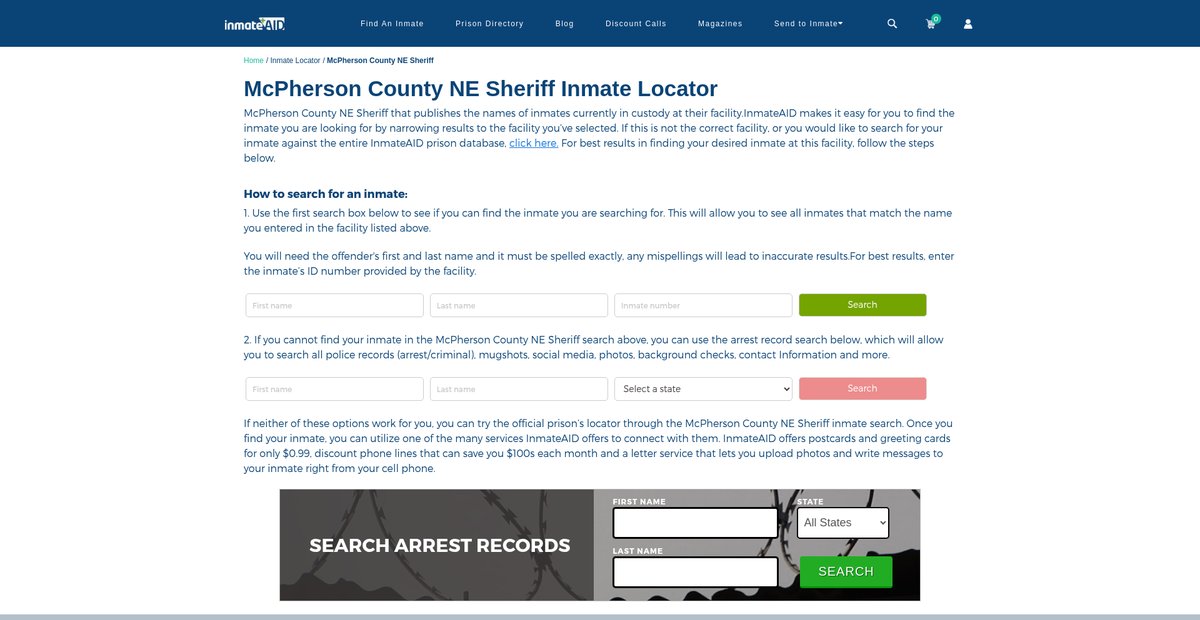 Preview of inmateaid.com