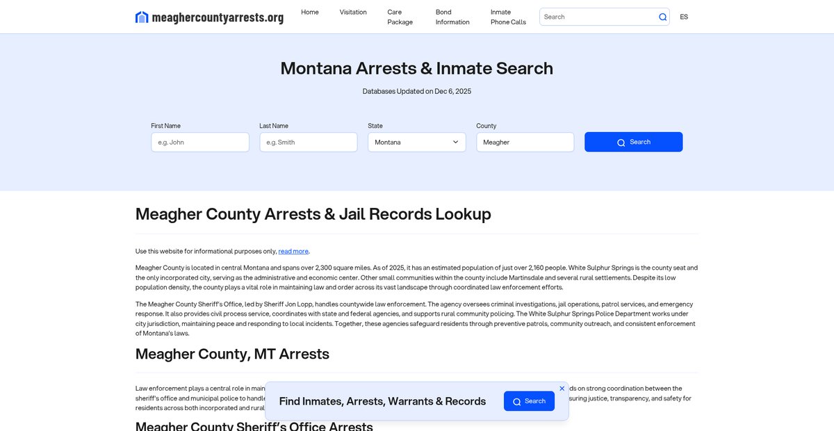Preview of meaghercountyarrests.org