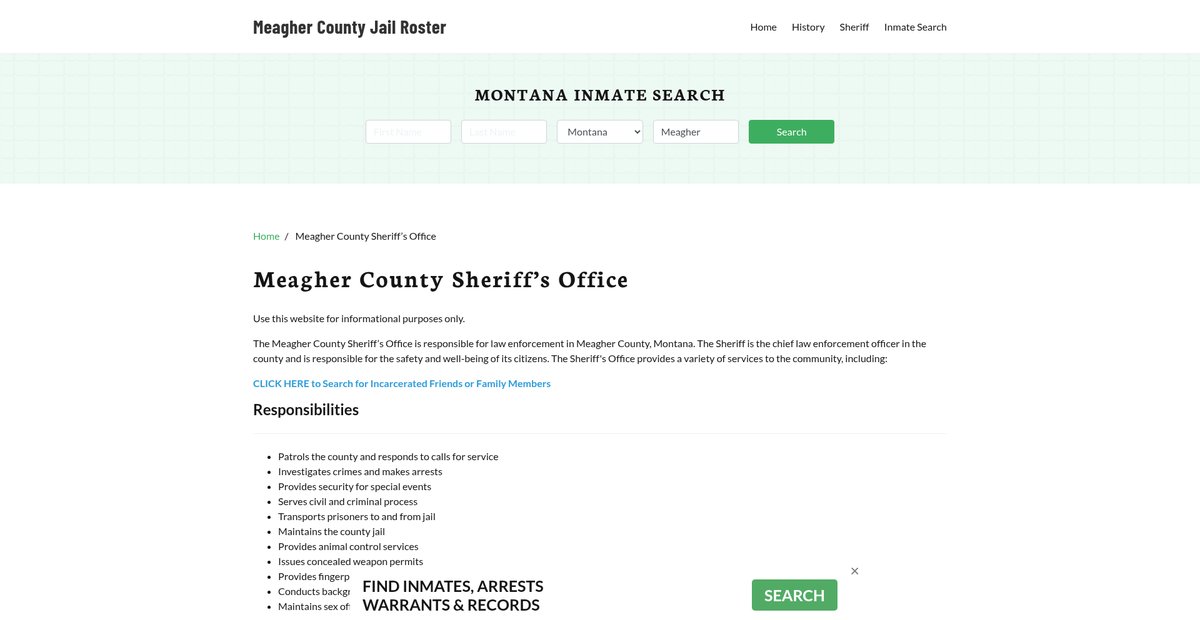 Preview of meaghercountyjail.org