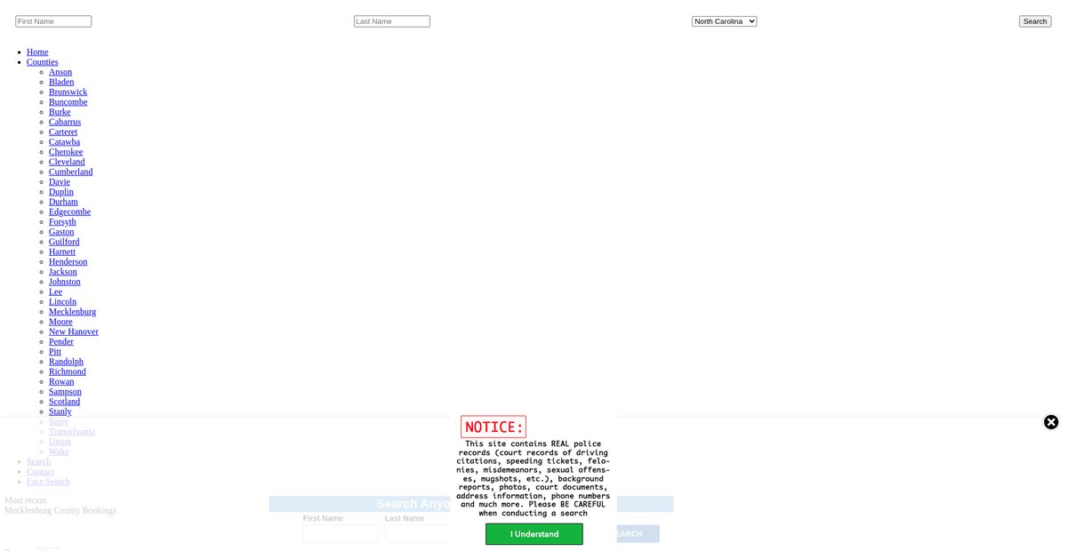 Preview of northcarolina.arrests.org