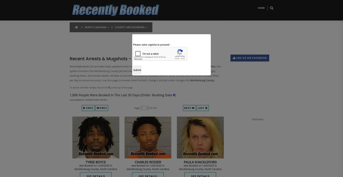 Preview of recentlybooked.com