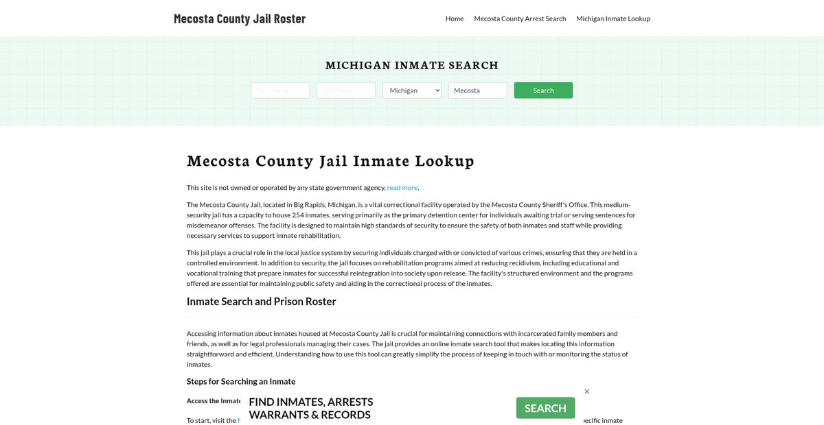 Preview of mecostacountyjail.org