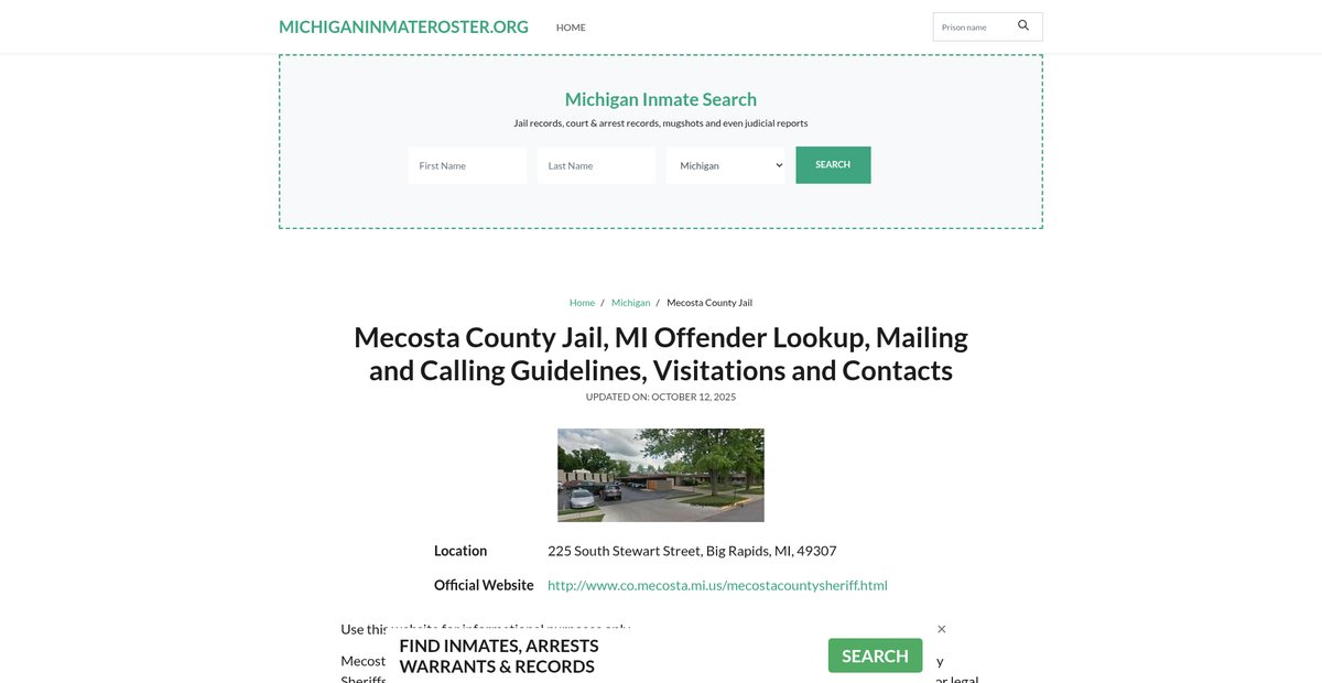 Preview of michiganinmateroster.org