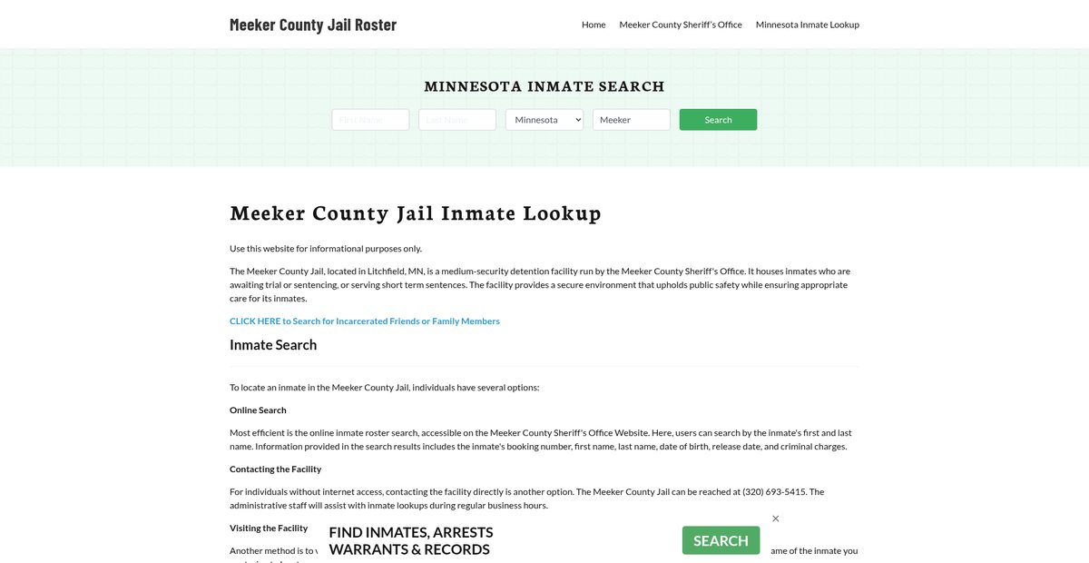 Preview of meekercountyjail.org