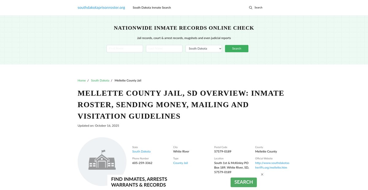 Preview of southdakotaprisonroster.org