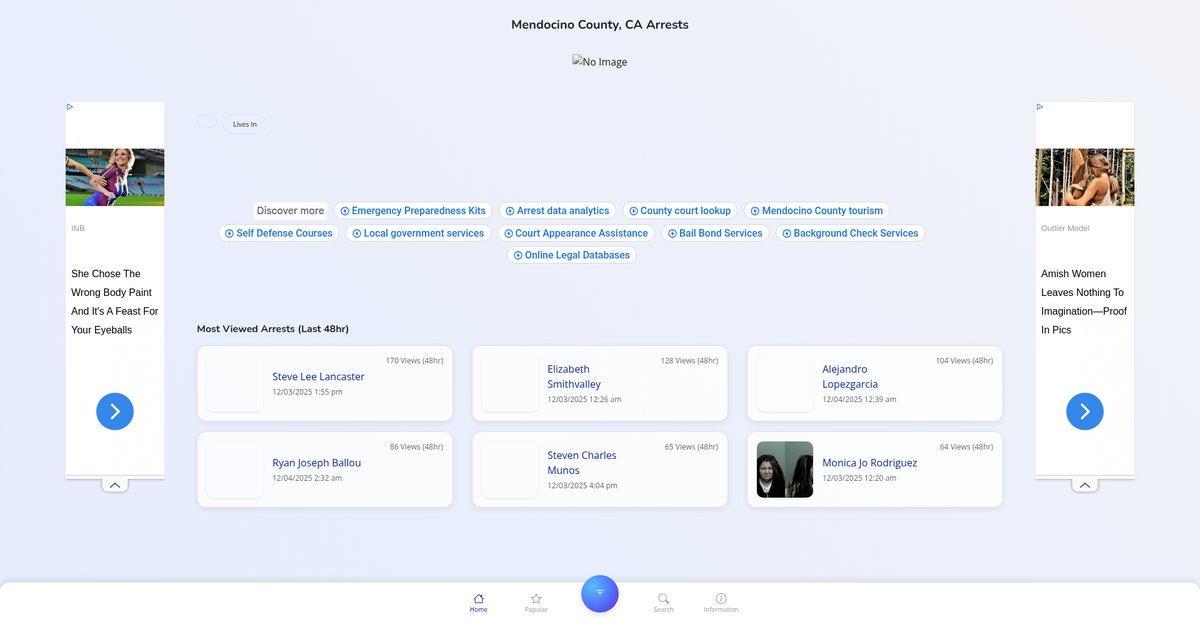 Preview of mendocinocountyca.publicjailrecords.com