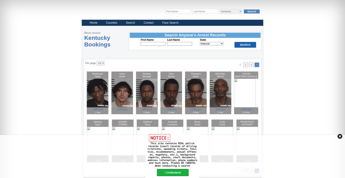 Preview of kentucky.arrests.org