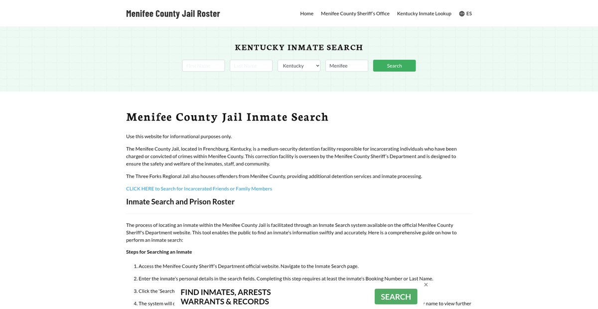 Preview of menifeecountyjail.org