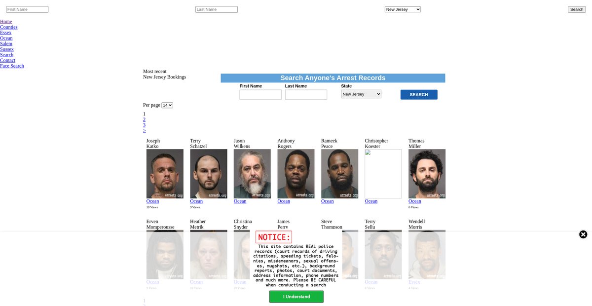 Preview of newjersey.arrests.org