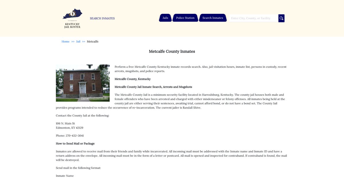 Preview of kentuckyjailroster.com