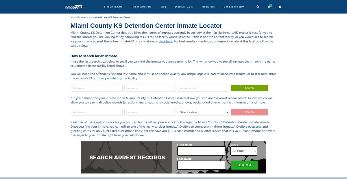 Preview of inmateaid.com