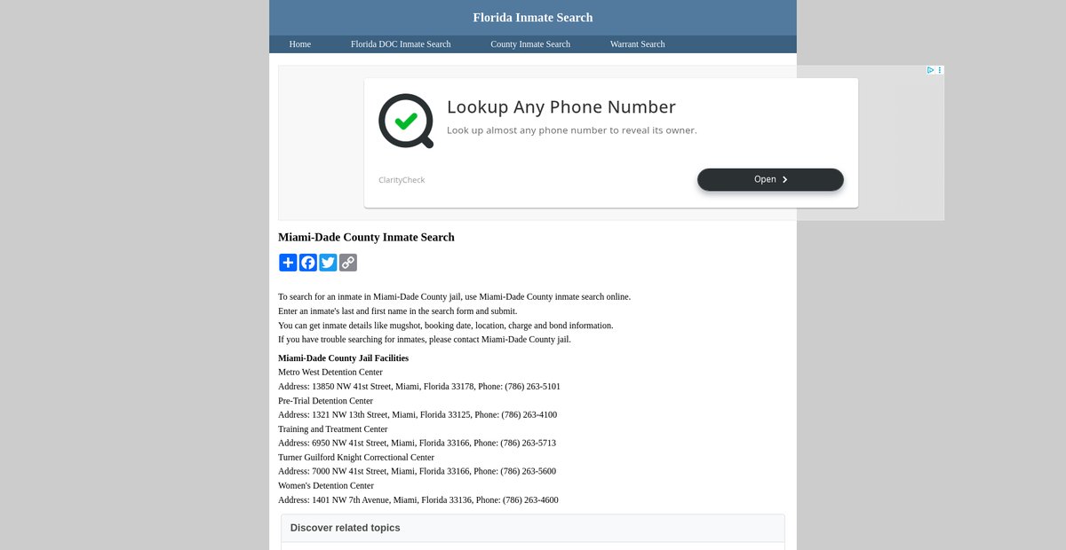 Preview of inmatesearchflorida.org