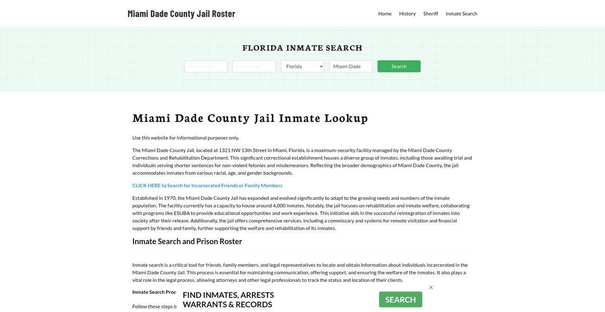 Preview of miamidadecountyjail.org