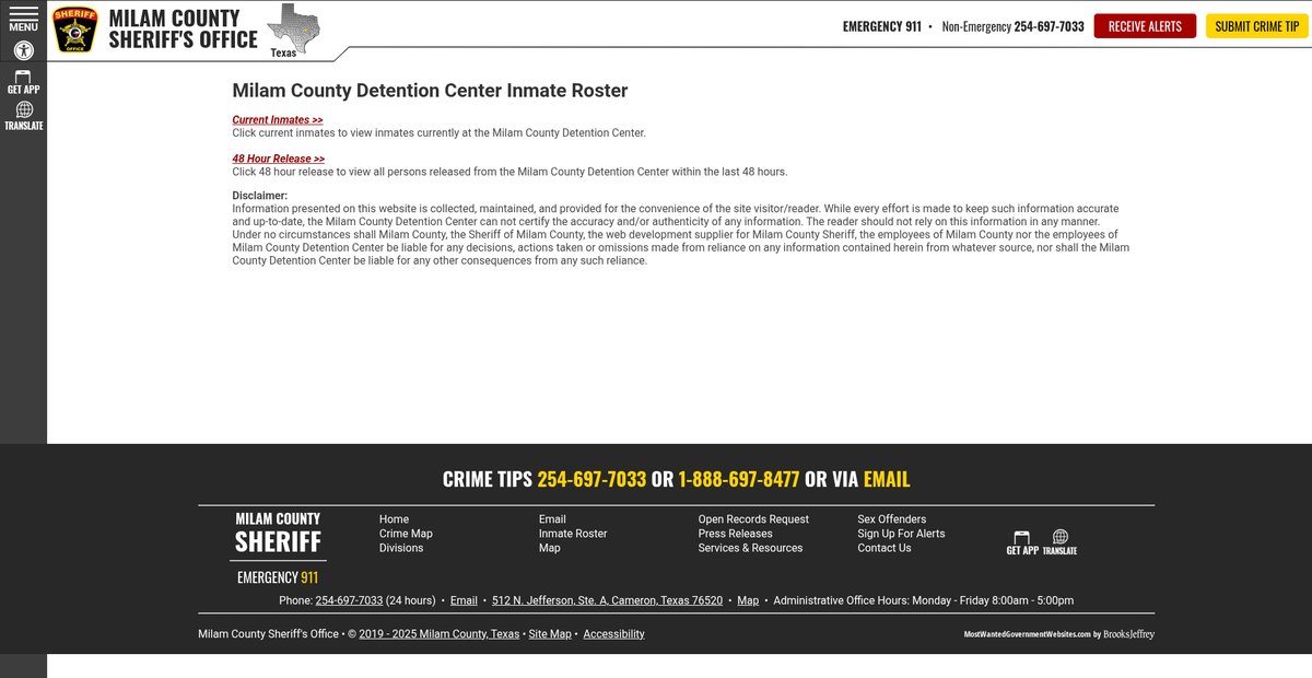 Preview of milamcountysherifftx.org