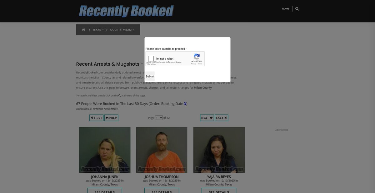 Preview of recentlybooked.com
