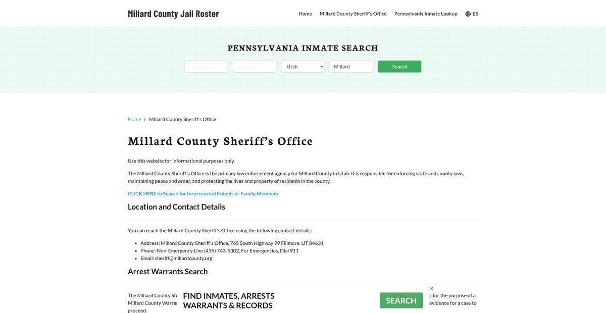 Preview of millardcountyjail.org