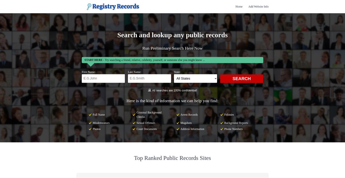 Preview of registryrecords.org