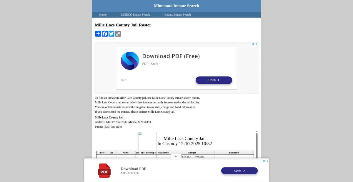 Preview of inmatesearchminnesota.org
