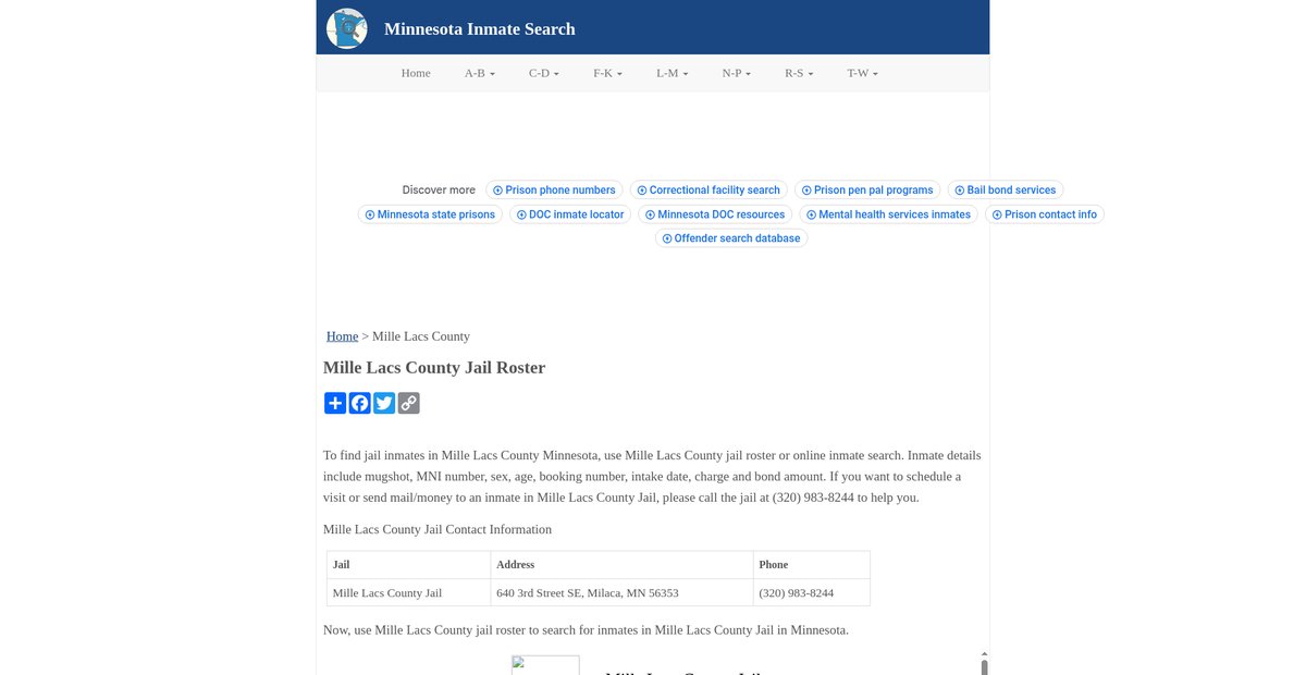 Preview of inmatesearchmn.org