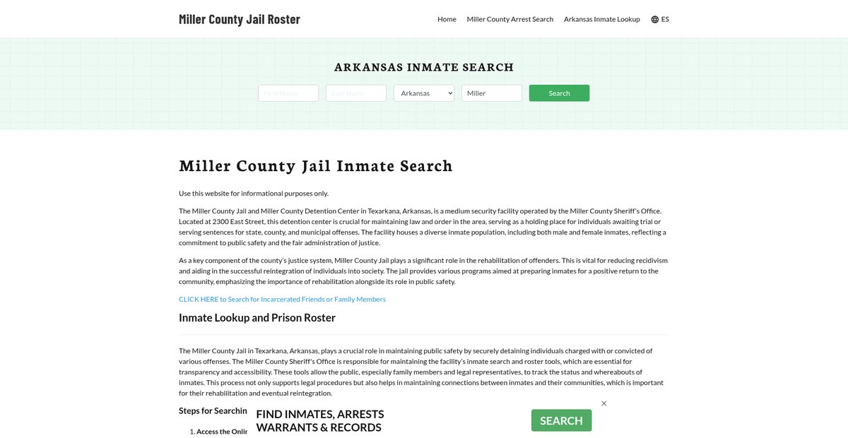 Preview of millercountyjail.org