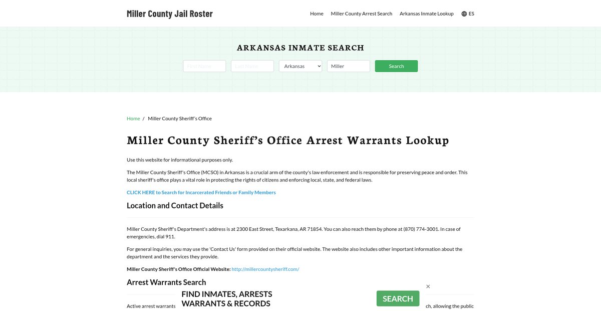 Preview of millercountyjail.org