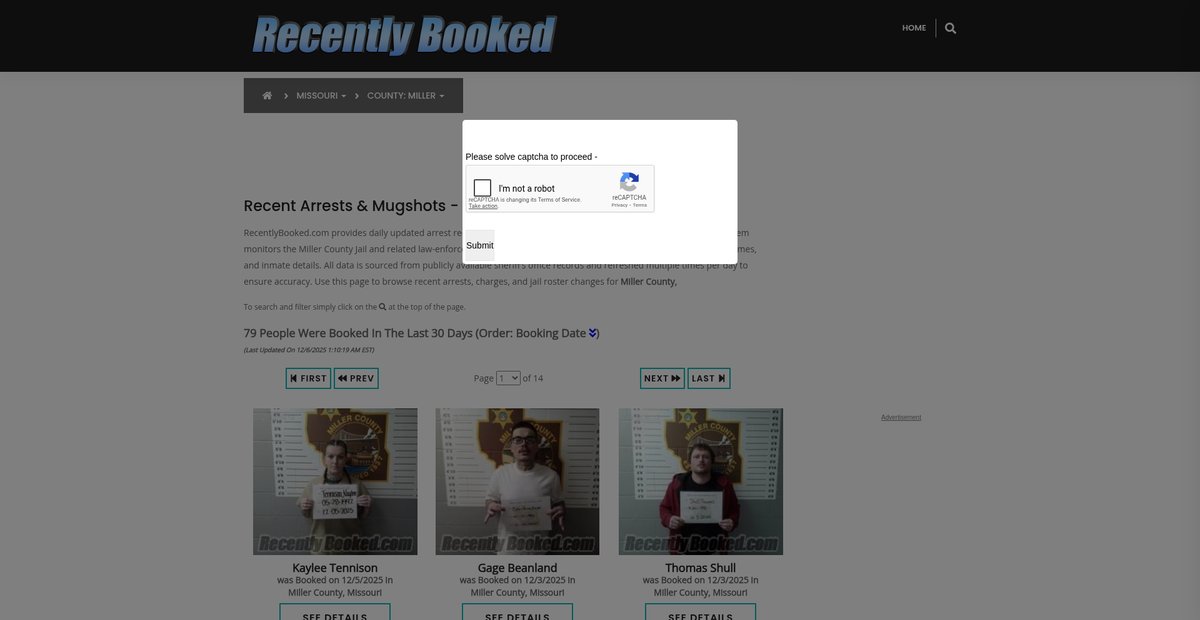 Preview of recentlybooked.com