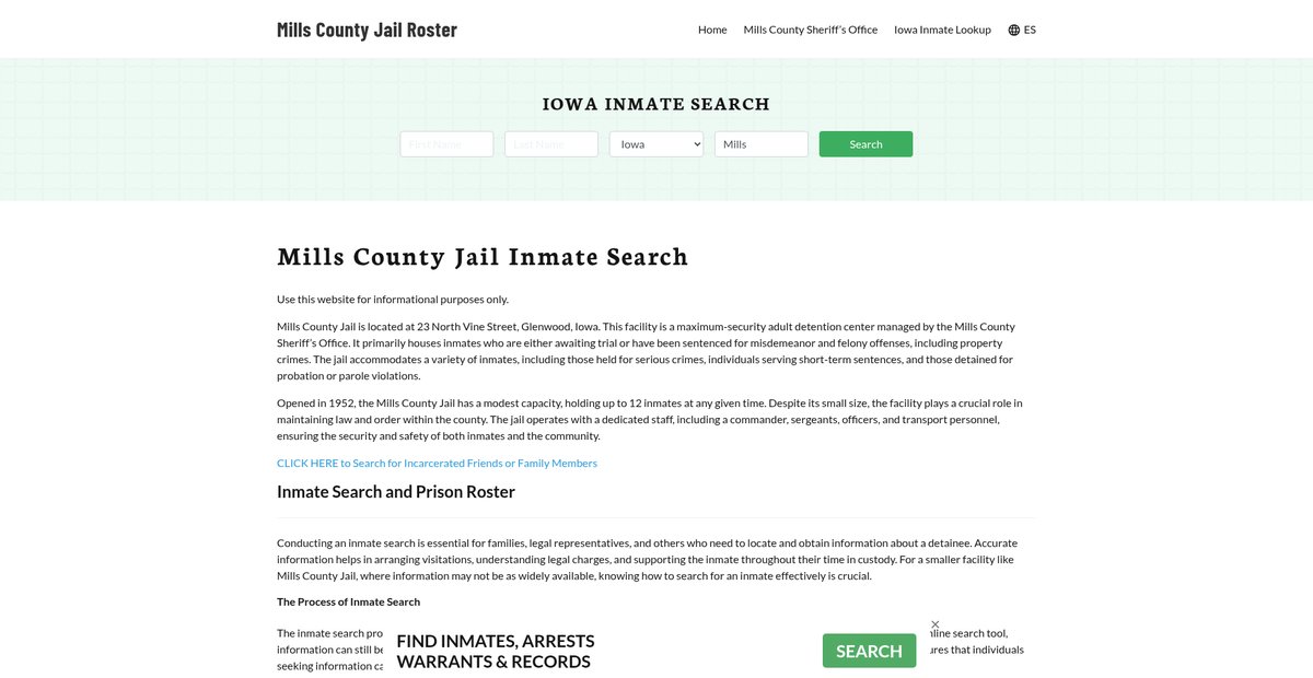 Preview of millscountyjail.org