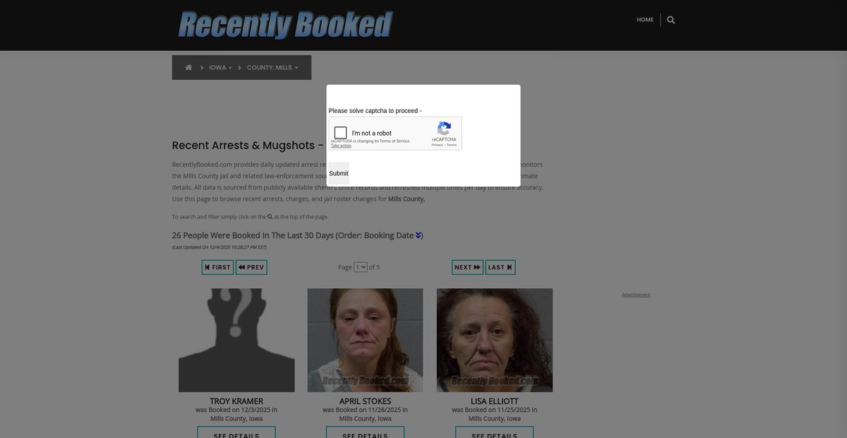 Preview of recentlybooked.com
