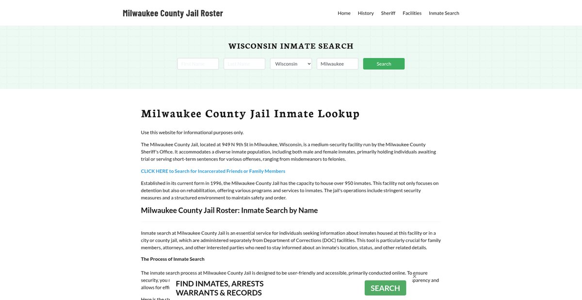 Preview of milwaukeecountyjail.org