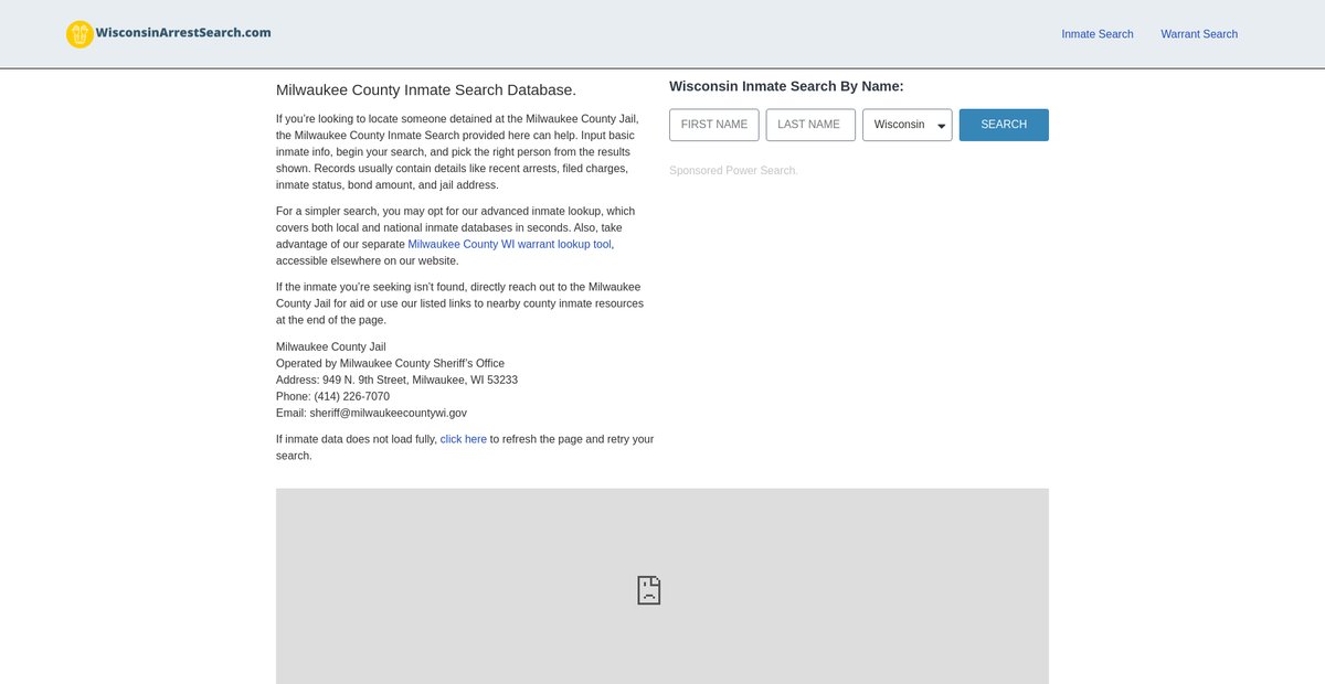 Preview of wisconsinarrestsearch.com