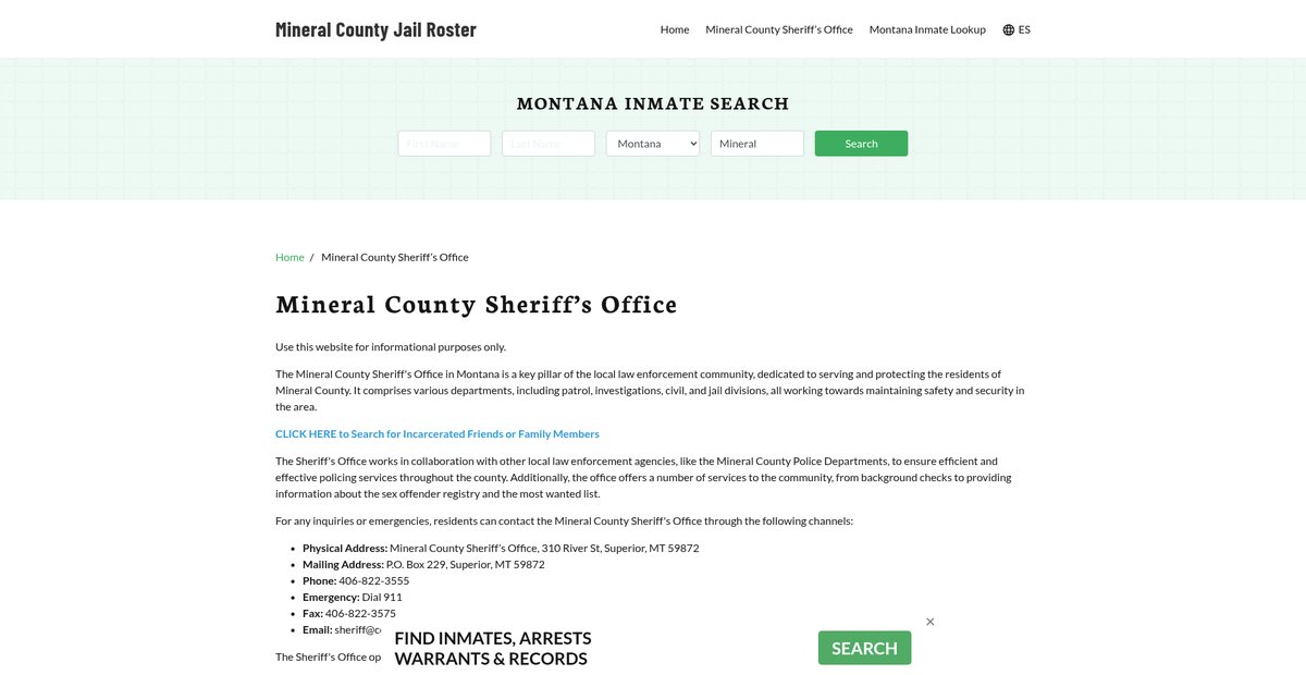 Preview of mineralcountyjail.org