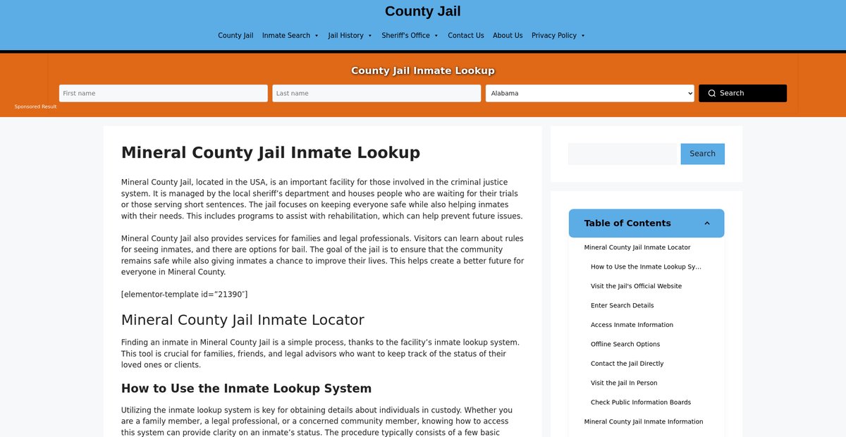 Preview of mineral.countyjail.org