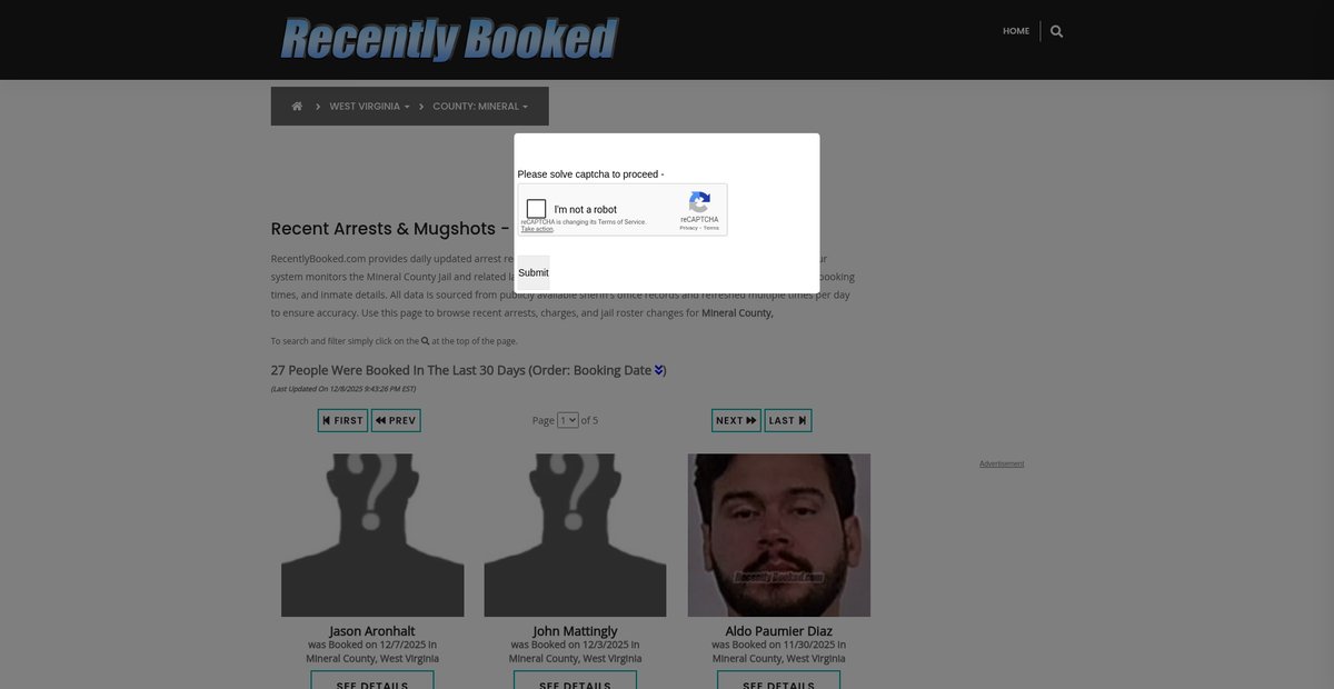 Preview of recentlybooked.com