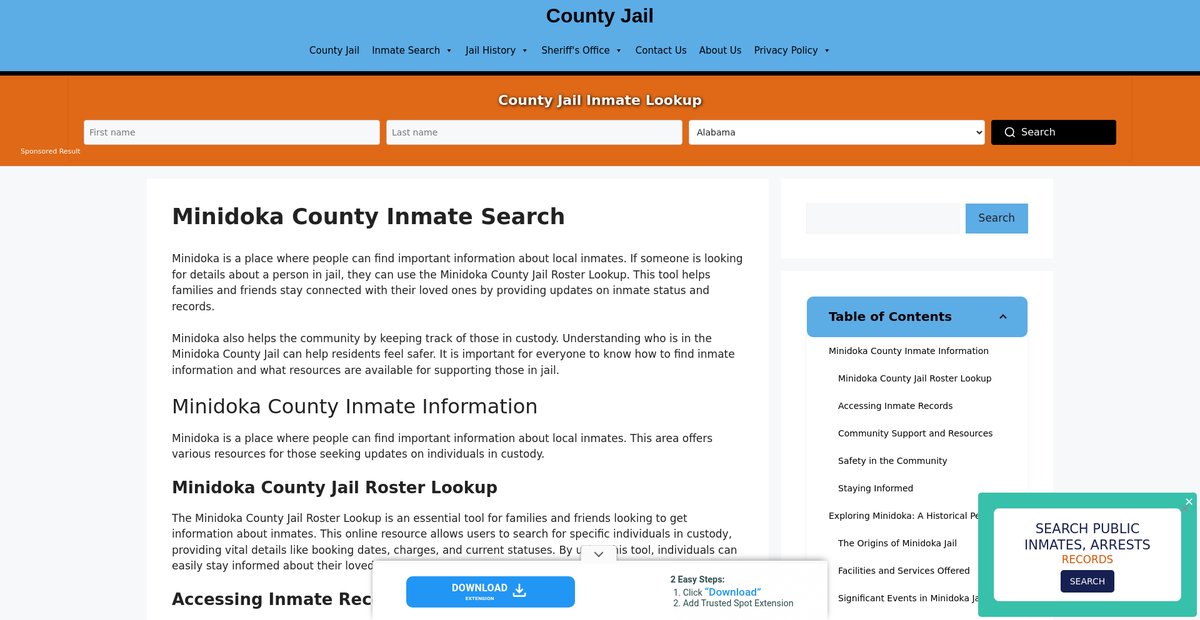 Preview of minidoka-inmate-search.countyjail.org