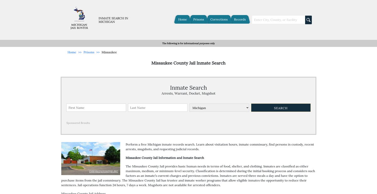 Preview of michiganjailroster.com