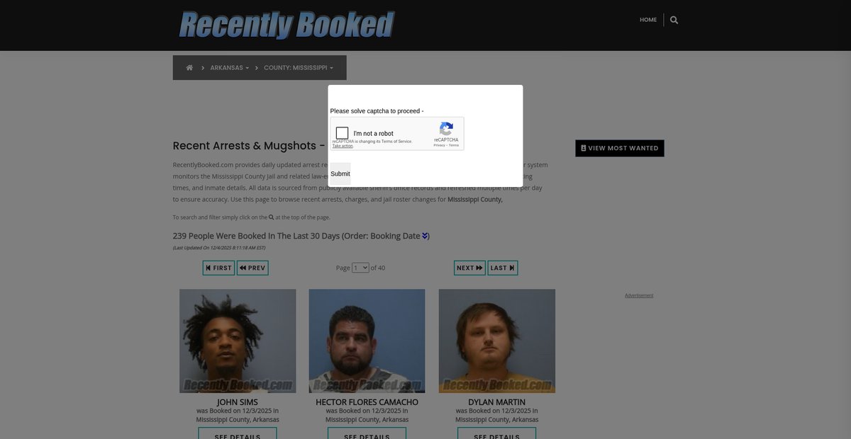 Preview of recentlybooked.com