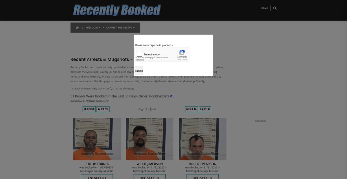 Preview of recentlybooked.com