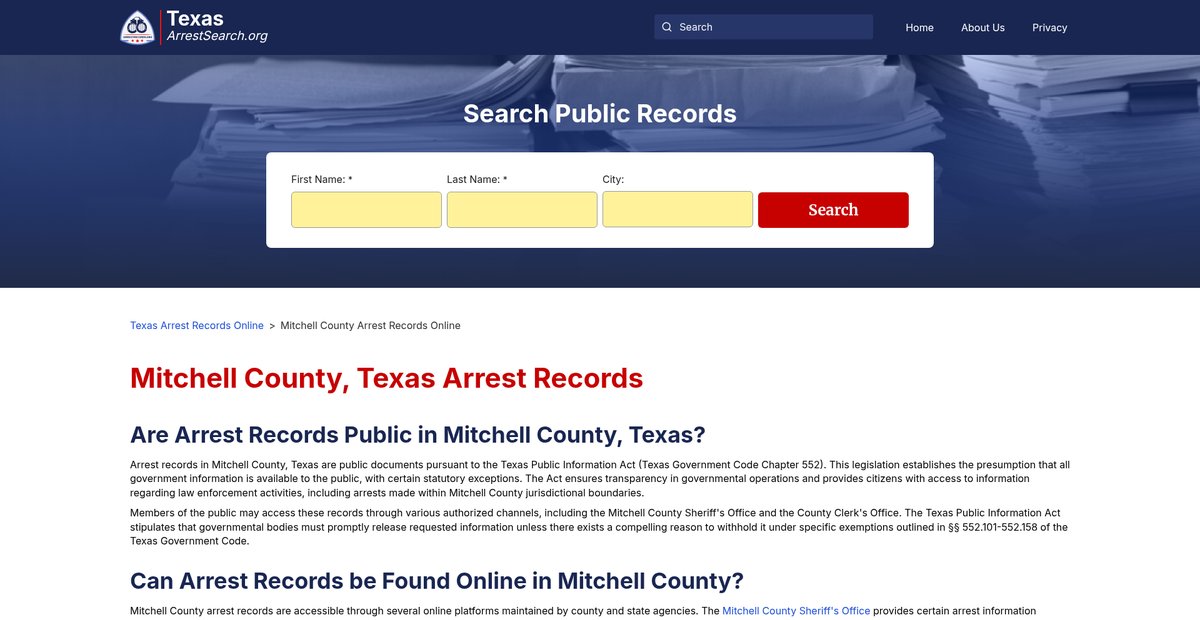 Preview of texasarrestsearch.org