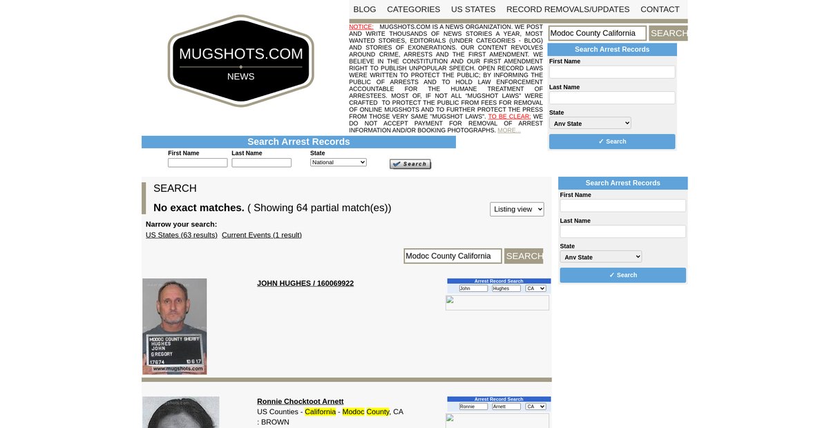 Preview of mugshots.com