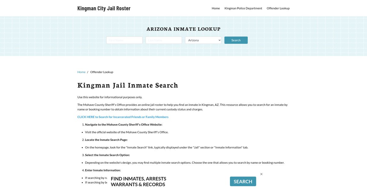 Preview of kingmancityjail.org