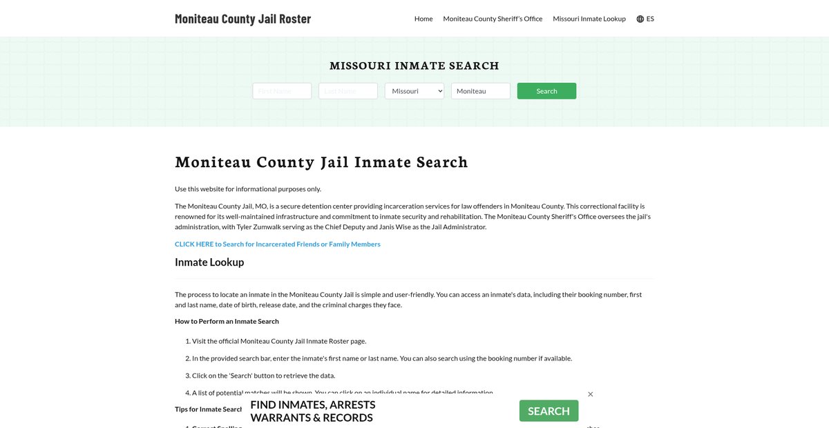 Preview of moniteaucountyjail.org